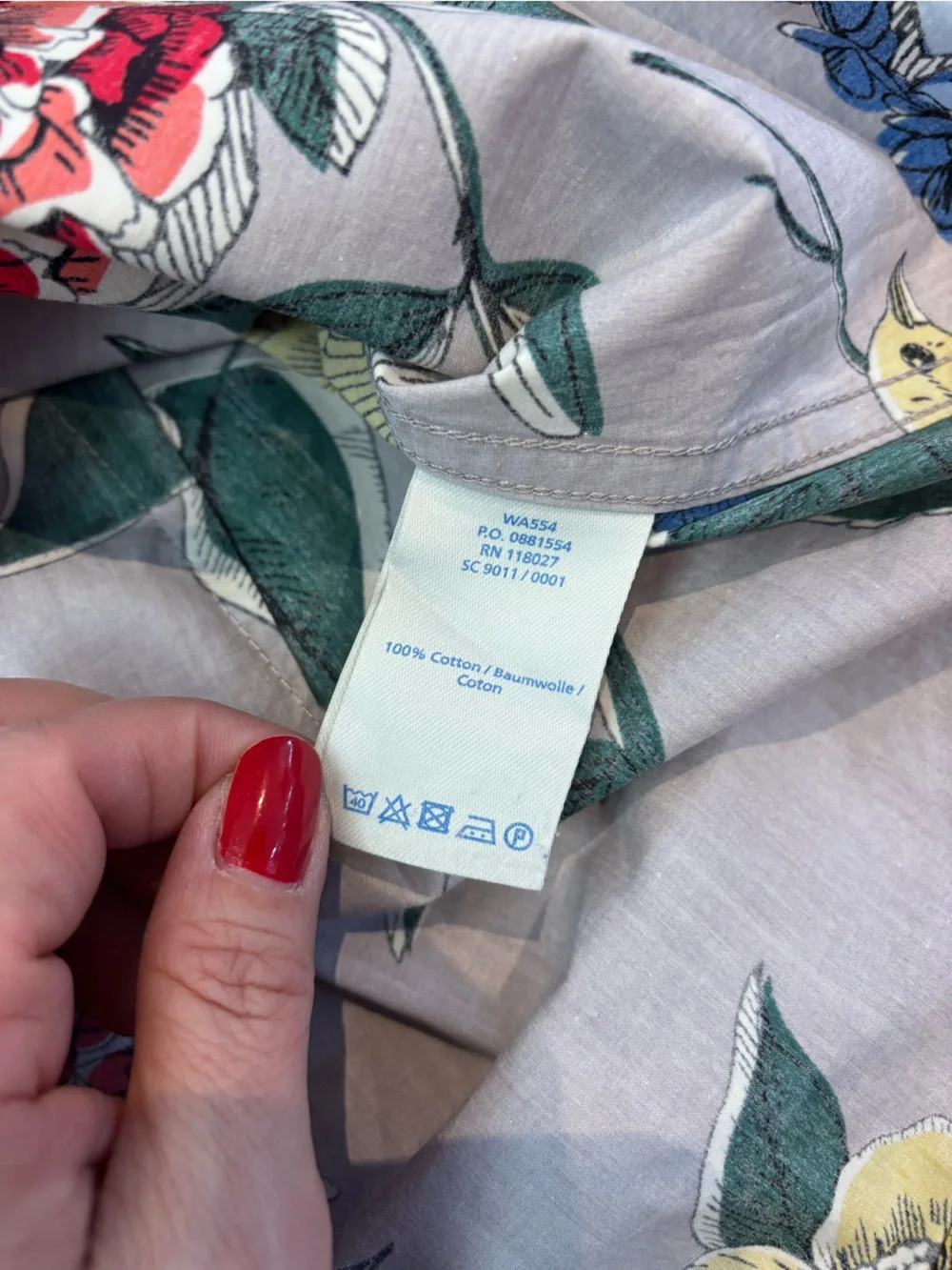 Boden Cotton Floral Print Blouse - Picture 8 of 13
